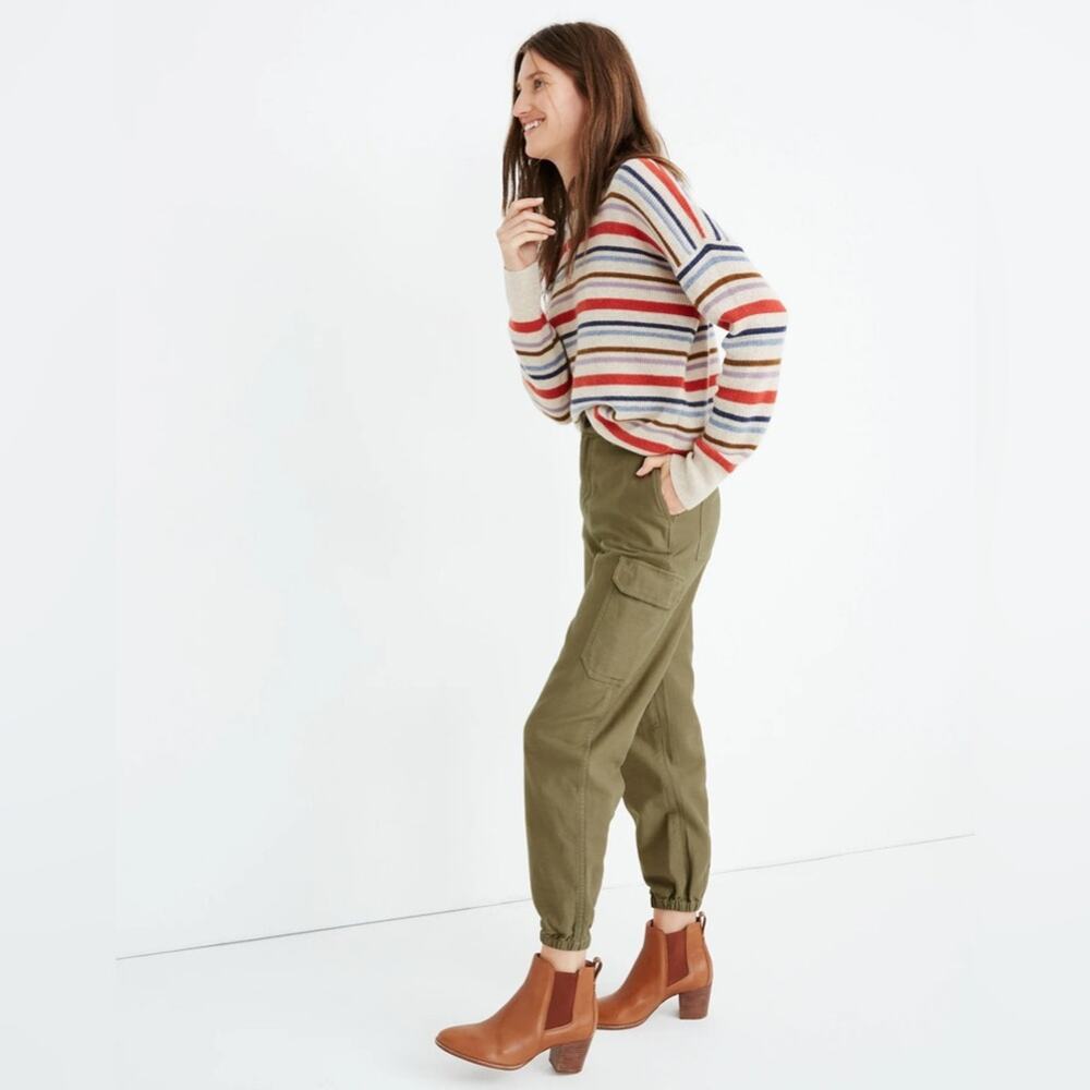 Madewell High-Rise Cargo Fatigue Pants Distant Surplus Green Utility Joggers‎ 26 - Picture 9 of 9